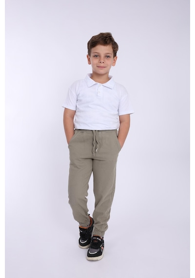 Blayn Jeans Çocuk Beli Lastikli Kışlık Erkek Ve Kız Unisex Pantolon Çağla Yeşili