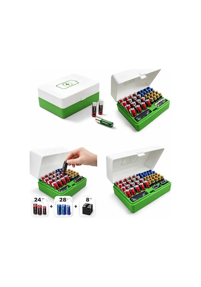 Pil Saklama Kutusu Aa Aaa 9v Pil Organizer Kutusu Düzenleyici Pil Kutusu Kapaklı Pil Box