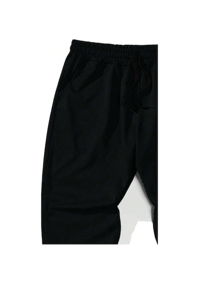 Tarzsokak Legnd Fire & Letter Graphic Drawstring Waist Eşofman Altı Siyah