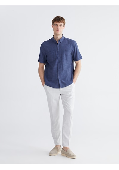 Lcwaıkıkı Classic İndigo Regular Fit Poplin Erkek Gömlek