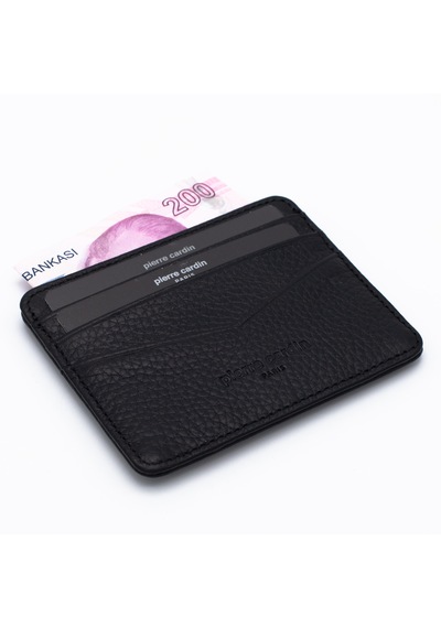Pierre Cardin Unisex Deri Kartlık 0626 Siyah