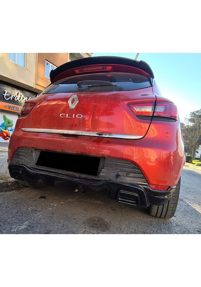 Clio 4 Rs Difüzör. Parlak Siyah. + Krom Görünümlü Sahte Egzozlar