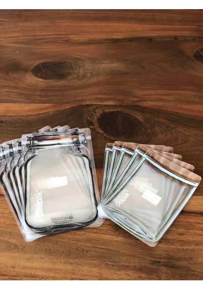 2 Boy Kavanoz Görünümlü Doypack Saklama Poşeti 5orta-700 Ml / 5 Büyük-1000 Ml