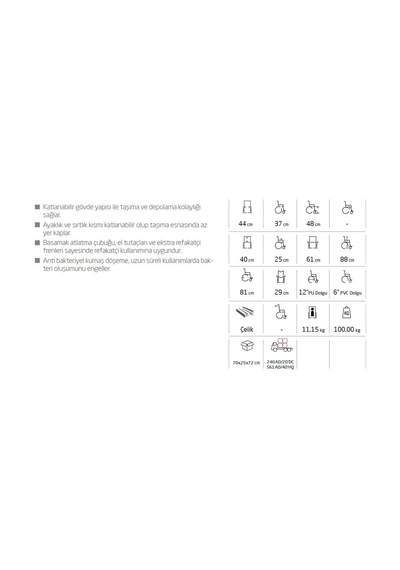 Medikaltec G501 Alüminyum Transfer Sandalyesi