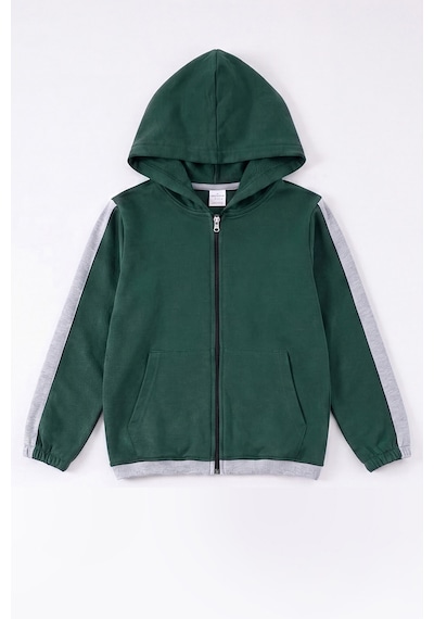 Fyk Kids Kız Çocuk Fitilli Crop Ve Şerit Detaylı Eşofman Takımı Seti Haki