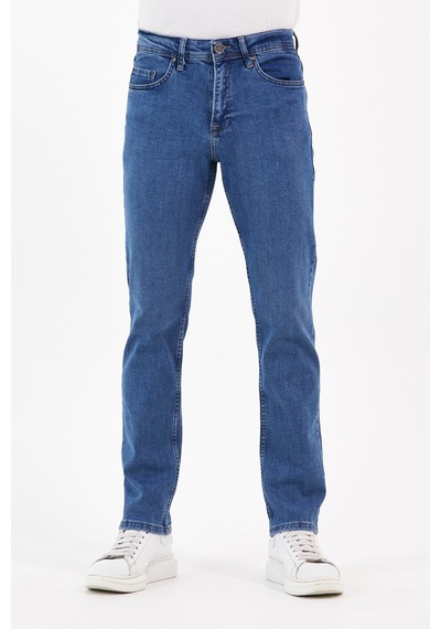 Digital Jeans Normal Kesim Fermuarlı Geniş Paça Yüksek Be Orta Mavi Açık Gri
