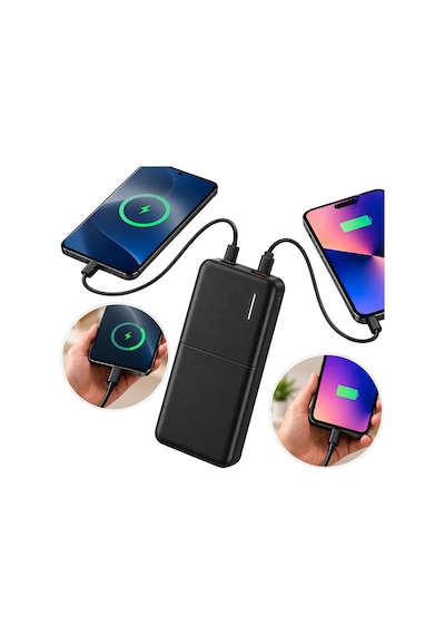 Snapron Snp-3008 Siyah 22.5w Pd 10.000mah Şarjlı Powerbank Diğer
