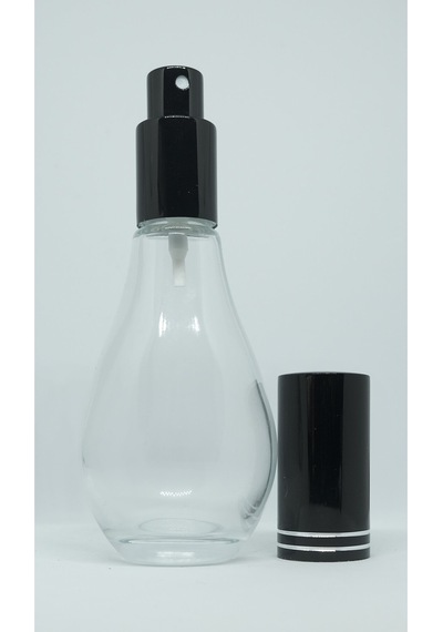 Parfüm Şişesi 70 ML 4 Adet Boş Ampul Şişe Siyah Metal Valf ve Kapak