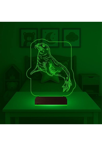 Luvivia Çocuk Odası Fok 3d Lamba - Masa Gece Lambası Şeffaf