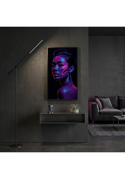 Neon Yüzler Pop Art Kadın Portre Serisi 04 Canlı Renkler Ve Asi Duruş