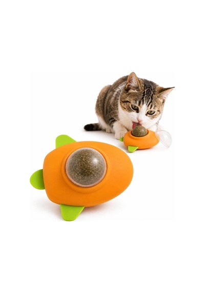 Sogud Kedi Nanesi Oyuncağı - Kedi Otu İçeren 360 Dönen Catnip Topu - Duvara Yapışan Yalama Ve Isırma Oyuncağı - Şeffaf Kapaklı Avokado Tasarım - Ev Kedileri İçin Aktivite Ürünü 1 Adet