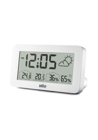 Braun Bc13wp Beyaz Dijital Hava Durumu Alarmlı Masa Saati Brn.bc13wp