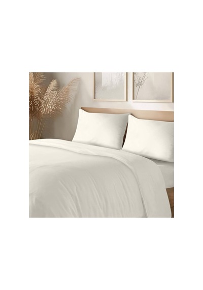 Organik Pamuk Akfil Nevresim Takımı Çift Kişilik 200x220 Cm Kırık Beyaz Kırık Beyaz 200 X 220 Diğer