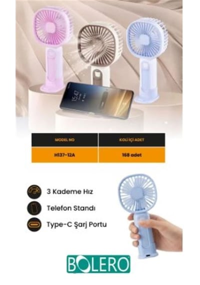 Feny Fn-f70 Beyaz Sessiz Kademeli Kancalı 360 Derece Dönebilen Şarjlı 1800mah Masa Fanı 6"