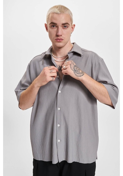 Only & Sons Erkek Onsboyy Rahat Kalıp Çizgili Kısa Kollu Gömlek 22025032 Gri
