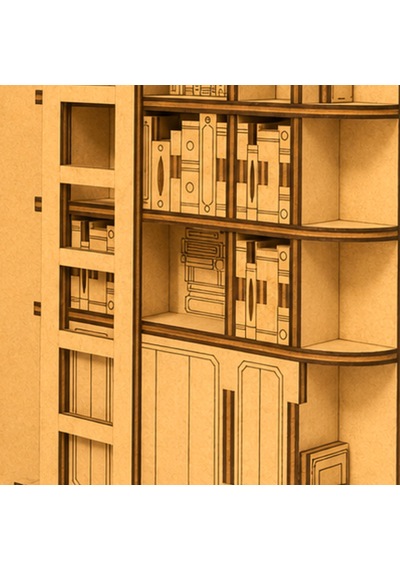 Library Diorama Book Nook Ahşap Maket Seti Dıy Miniatür Kütüphane Peri Led'li Kitaplık Dekoru
