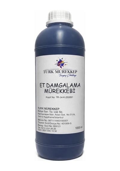 Turk Mürekkep Et Damgalama - Markalama Mürekkebi Mor-mavi 1000 ML