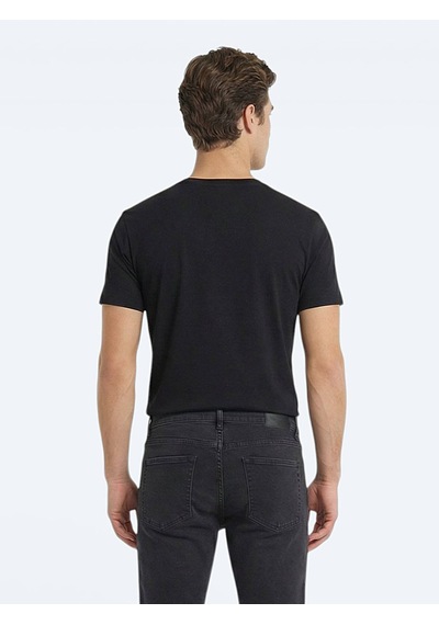 Kip Siyah 5li Düz %100 Pamuk T-shirt Çok Renkli