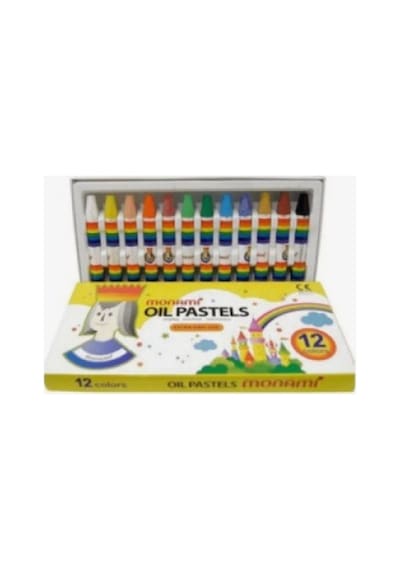 Monami 12'li Yağlı Pastel Boya Seti Sıcaklığa Dayanıklı 12 Renk Çocuklar İçin Eğlenceli Karışık
