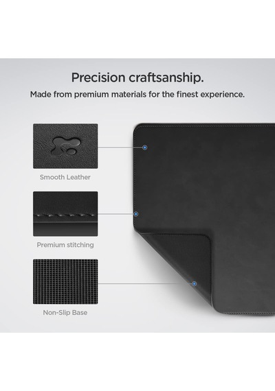Spigen Regnum Büyük Boy 90x40cm Mouse Pad Vegan Deri Ld302 Siyah - App04762 Spigen Tr