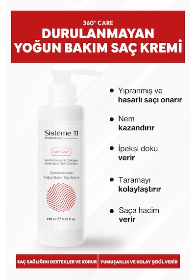 Sistéme 11 Yoğun Bakım Durulanmayan Saç Bakım Kremi 250 Ml