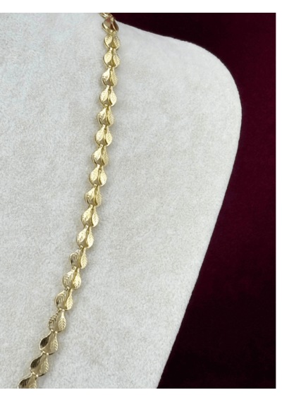 14 K Renginde Çift Sıra Yaprak Şekilli Gold Kolye Gold