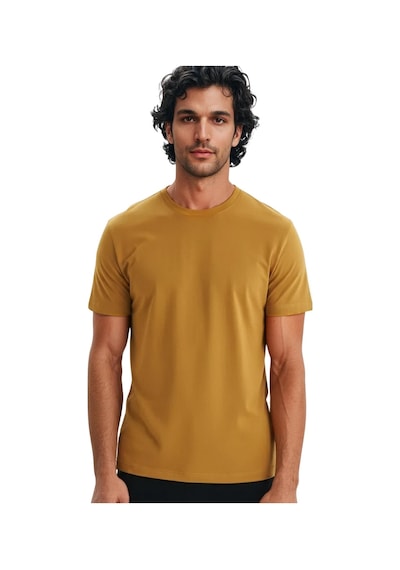 Arma Ar-ma Erkek Bisiklet Yaka Tişört Baskisiz Basic Örme Kumaş Regular Fit %100 Pamuk 30/1 Penye Süprem Y31344408202 Hardal Sarısı-h1