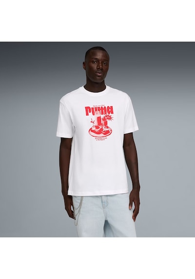 Puma Graphıc Breakfast Erkek Geniş Kesim Tişört 634432 02 Beyaz