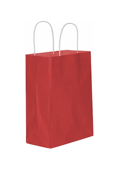 Kağıt Hediye Çantası Küçük Boy Düz Renk 18x24 Cm 25 Adet Bordo