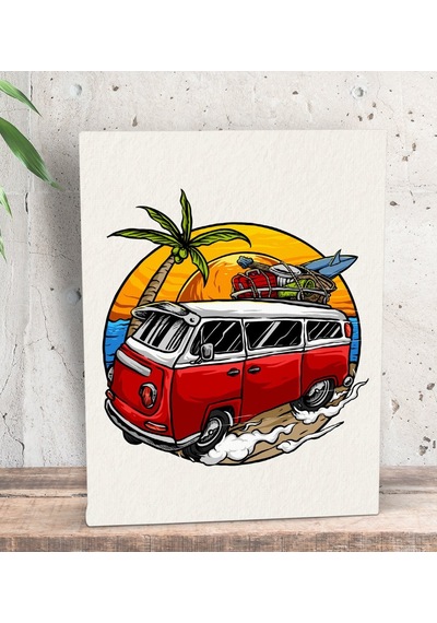 Bk Gift Klasik Araç Tasarımlı Dekoratif Mini Kanvas Tablo 15x20cm-3