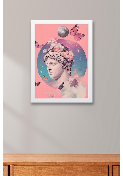 Sürreal Büst Uzayın Kanatlarında Çerçeveli Tablo - Pop Art Poster Tablo