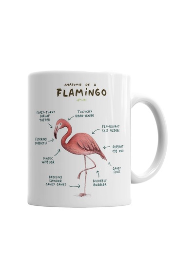 Bir Flamingo Anatomisi Kupa Bardak Porselen No32984 Karışık