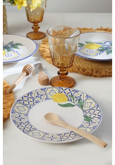 Keramika Lemon Bliss Ege Pasta Tabağı 20 Cm 4 Parça 22089-92 Çok Renkli