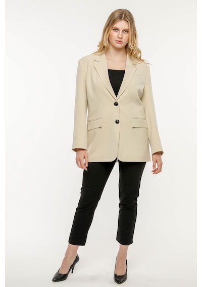 Taş Rengi Kadın Düğmeli Blazer Ceket 001