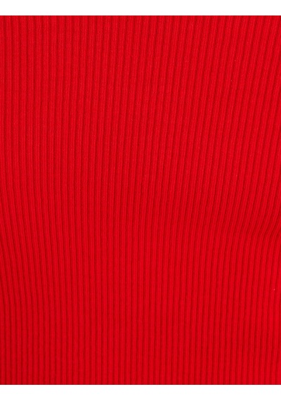 Koton Omzu Açık Crop Tişört Dirsek Boy Kol Pamuklu Slim Fit Kırmızı 4sak50021pk Kırmızı
