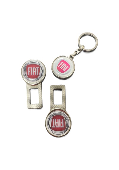 Fiat Uyumlu Emniyet Kemer Metal Toka 1 Çift + Anahtarlık 1 Adet