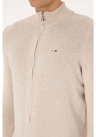 U.S. Polo Assn. Erkek Taş Melanj Basic Triko Hırka 50313688-VR225