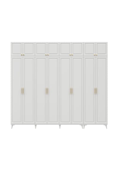 Guneystore Milas Gold 8 Kapaklı %100 Mdf Ayaklı Yüklüklü Gardırop