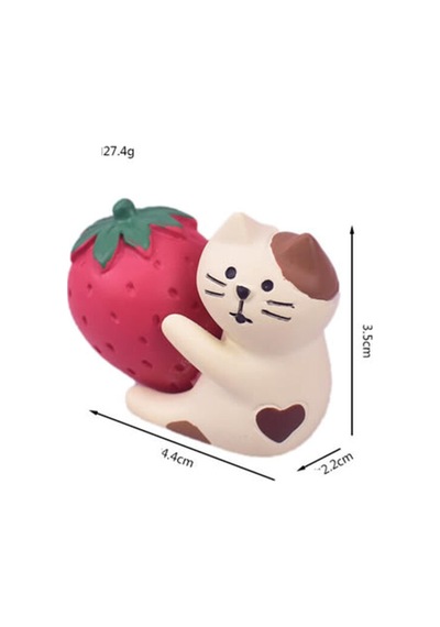Çilekli Kedi Mini Figür