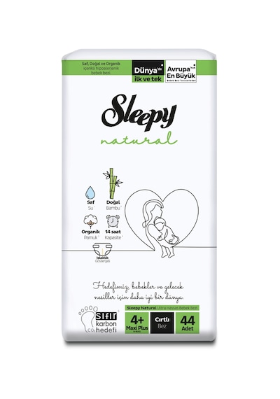 Sleepy Natural Ekonomik Paket Bebek Bezi 4+ Numara Maxi Plus 44 Adet