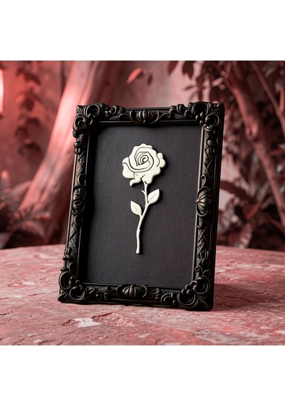 Monarch Rose Kabartma Gül Model Varaklı Premium Tablo 170mm X 230mm
