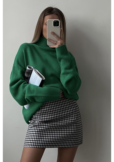 Madmext Mad Girls Yeşil Balıkçı Yaka Kazak Mg1252 - Yeşil