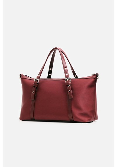 K&S Kemer Detaylı Mini Tote Çanta Bordo