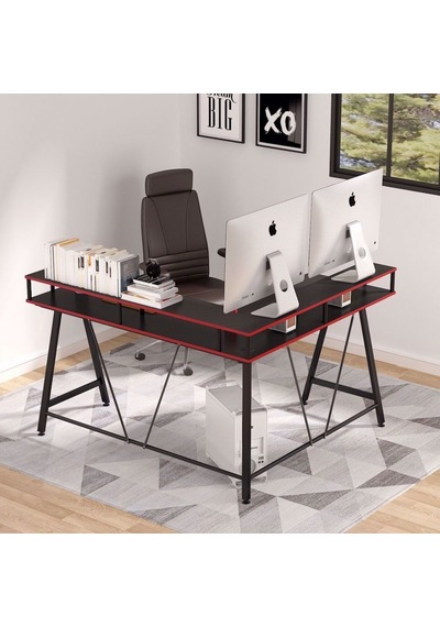 Zizuva Zizuva L Köşe Şekilli Ev Ofis Oyuncu Gaming Yayıncı Monitör Raflı