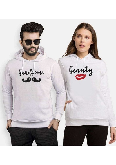 Tshirthane Handsome Beauty Sevgili Kombinleri Kapüşonlu Kombini