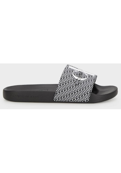 Calvin Klein Kadın Terlik Yw0yw01407 0gm Siyah-beyaz Beyaz - Siyah