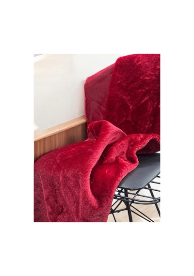 Zp-lutur Mutton- Tüy Dökmez 500 Gr Ithal Koyu Kırmızı Peluş Kumaş 100x150 Cm Ev Tekstil Kırmızı Kırmızı
