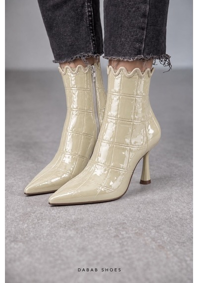 Dabab Shoes Carmen Kadın Bej Kroko Rugan Sivri Burun Fermuarlı Sıcak Astarlı 7 Cm İnce Topuklu Bot Bootie Dabab Shoes Carmen Kadın Bej Kroko Rugan Sivri Burun Fermuarlı Sıcak Astarlı 7 Cm İnce Topuklu Bot Bootie