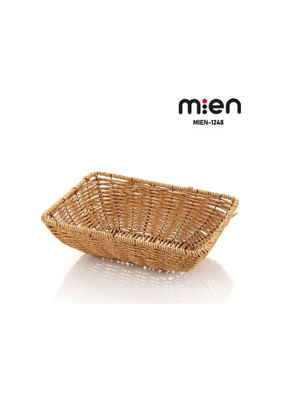 Mien Rattan Dikdörtgen Ekmeklik 24 17 8 Cm Açık Kahverengi