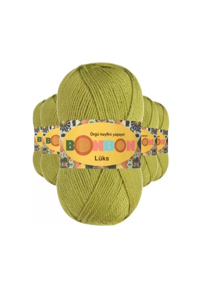 Tedar 5 Adet Lüks Patik İpi Yünü Açık Yeşil 98229 - Bonbon Mudanis Najmaddin (No:1) 8.5Cm X 10.5 Cm
